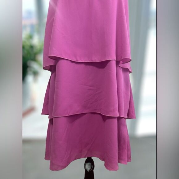 Show Me Your Mumu Womens Ruffle Tiered Spaghetti Strap Mini Barbie Pink Size S - Picture 11 of 14